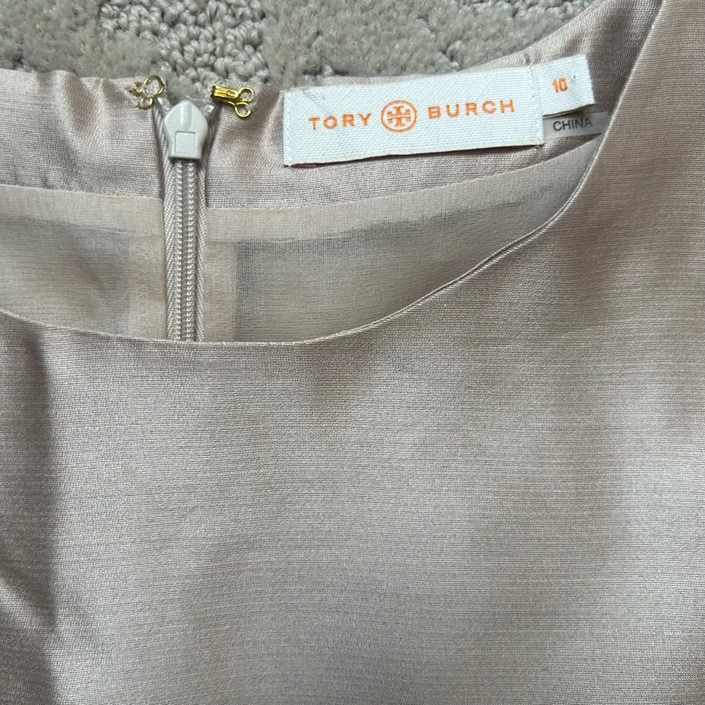 Tory Burch Silver Satin Tank Top